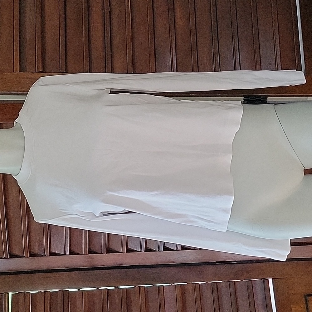 COS White Long Sleeve Top Basic Casual Crewneck Pullover Long Sleeve Tee Small